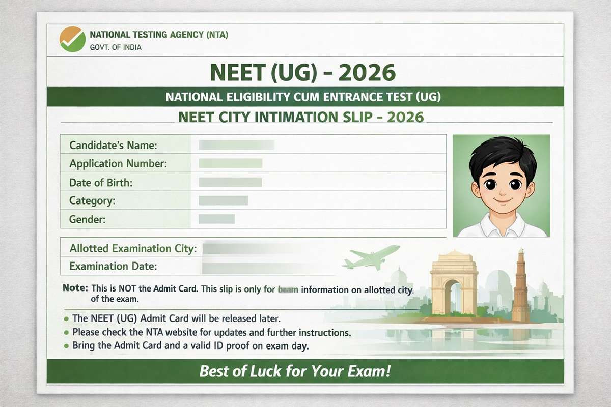 NEET City Intimation Slip 2026 Released — Download Link, Steps, Dates & Everything You Need to Know