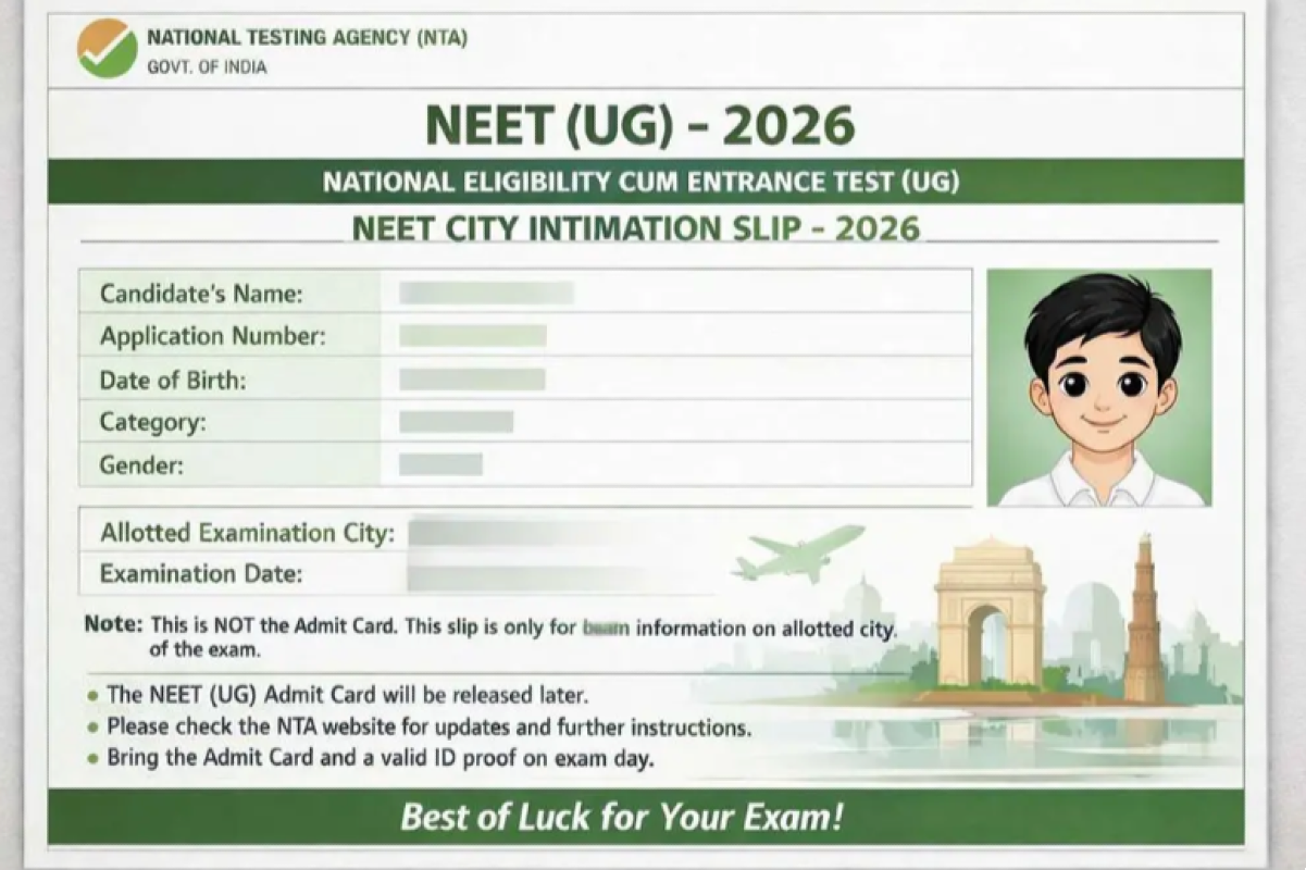 NEET 2026 City Intimation Slip Released: What Students Need to Know