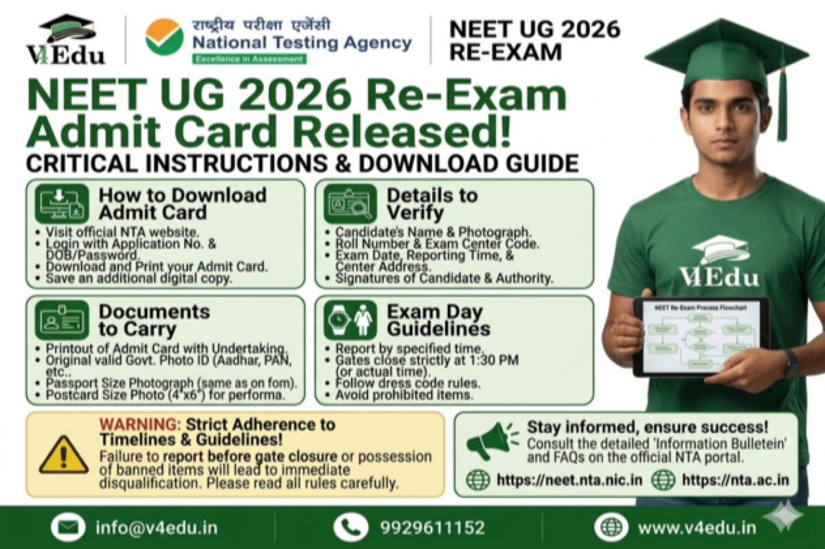 NEET Re-Exam Admit Card Released for June 2026